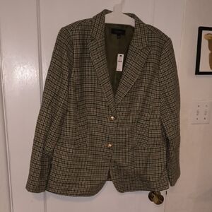 NWT Talbots | Green Plaid Blazer